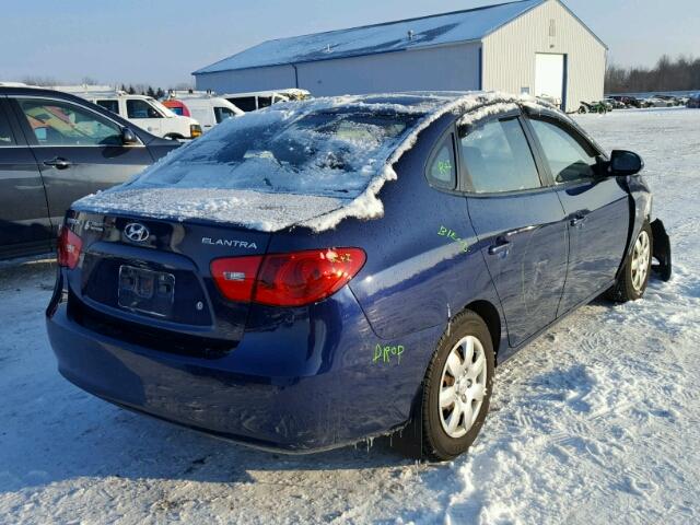 KMHDU46D77U173827 - 2007 HYUNDAI ELANTRA GL BLUE photo 4