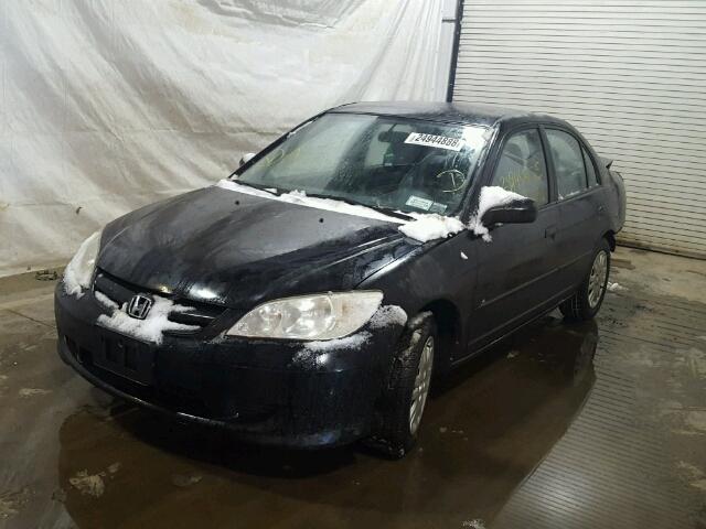 2HGES16535H631970 - 2005 HONDA CIVIC LX BLACK photo 2