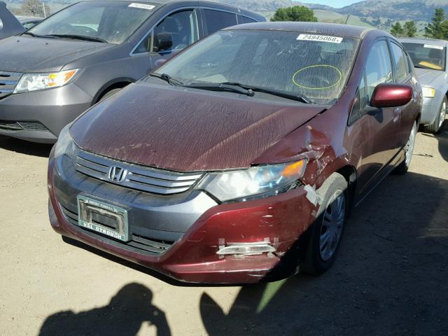 JHMZE2H38BS006010 - 2011 HONDA INSIGHT BURGUNDY photo 2