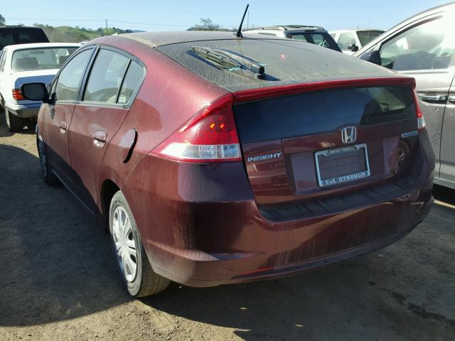 JHMZE2H38BS006010 - 2011 HONDA INSIGHT BURGUNDY photo 3