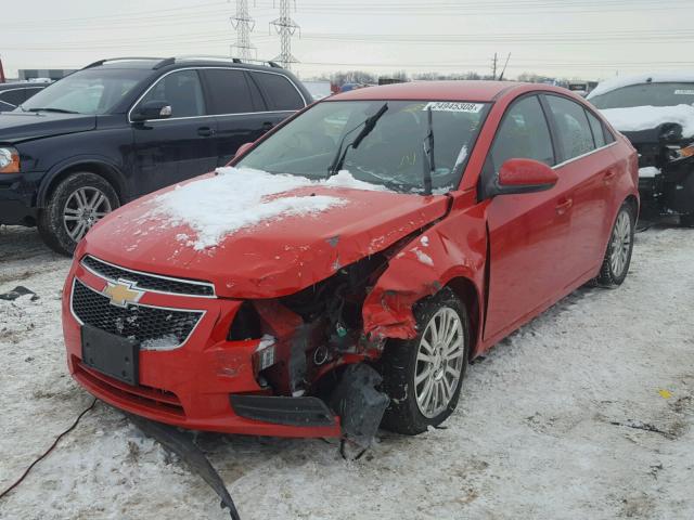 1G1PJ5SB8E7190807 - 2014 CHEVROLET CRUZE ECO RED photo 2