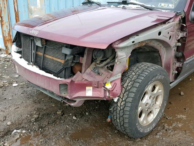 1J4GW48N01C653569 - 2001 JEEP GRAND CHER MAROON photo 9