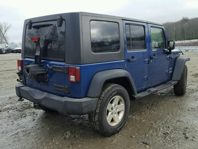 1J4BA3H13AL184266 - 2010 JEEP WRANGLER U BLUE photo 4