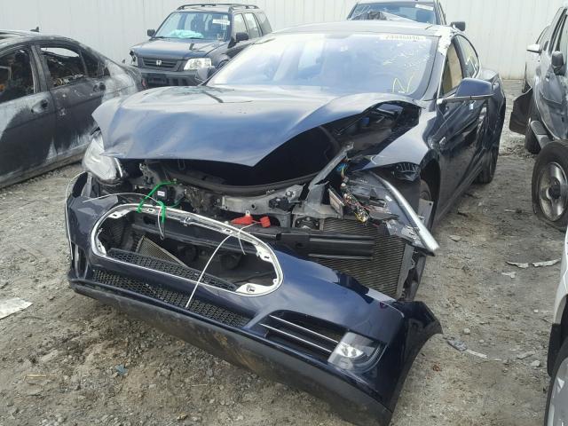 5YJSA1H1XEFP32752 - 2014 TESLA MODEL S BLUE photo 2