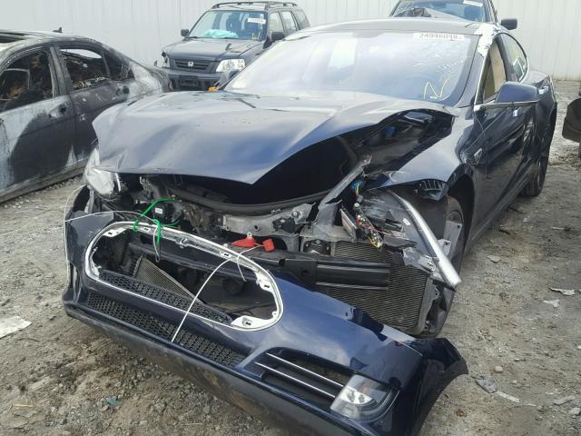 5YJSA1H1XEFP32752 - 2014 TESLA MODEL S BLUE photo 9