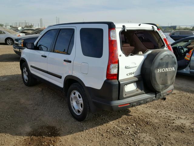 JHLRD785X6C040875 - 2006 HONDA CR-V LX WHITE photo 3