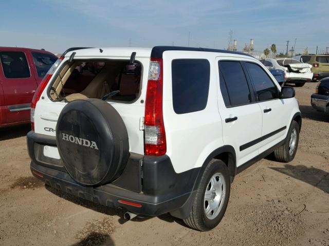 JHLRD785X6C040875 - 2006 HONDA CR-V LX WHITE photo 4