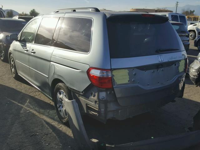 5FNRL38475B119390 - 2005 HONDA ODYSSEY EX BLUE photo 3