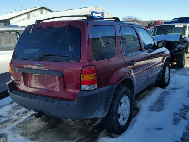 1FMYU93144KB38128 - 2004 FORD ESCAPE XLT RED photo 4