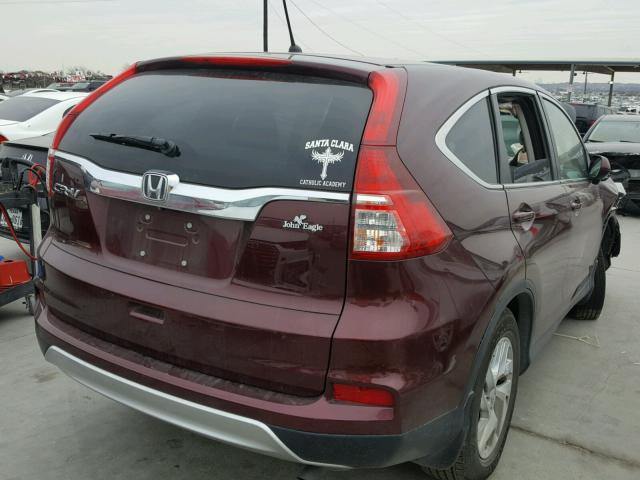 2HKRM3H56FH524374 - 2015 HONDA CR-V EX MAROON photo 4