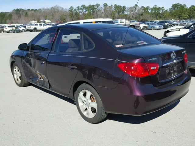 KMHDU46D87U082131 - 2007 HYUNDAI ELANTRA GL PURPLE photo 3