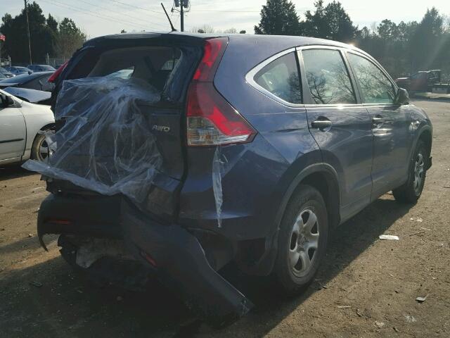 2HKRM4H33DH640973 - 2013 HONDA CR-V LX BLUE photo 4