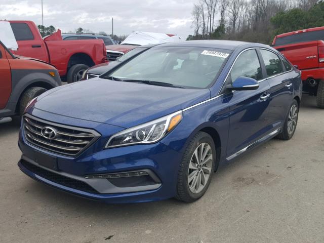 5NPE34AF6FH215871 - 2015 HYUNDAI SONATA SPO BLUE photo 2