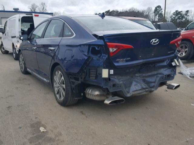 5NPE34AF6FH215871 - 2015 HYUNDAI SONATA SPO BLUE photo 3