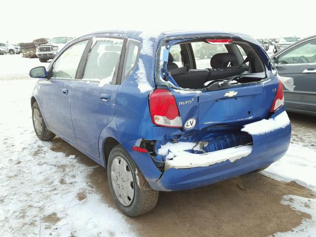 KL1TD66688B002862 - 2008 CHEVROLET AVEO BASE Mavi fotoğraf 3