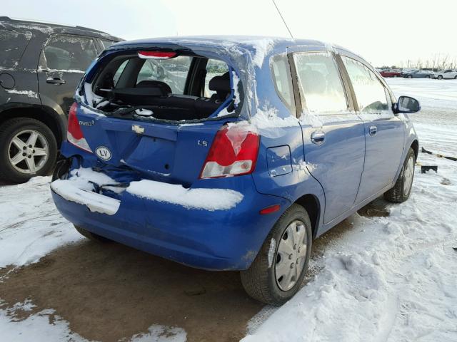 KL1TD66688B002862 - 2008 CHEVROLET AVEO BASE BLUE photo 4