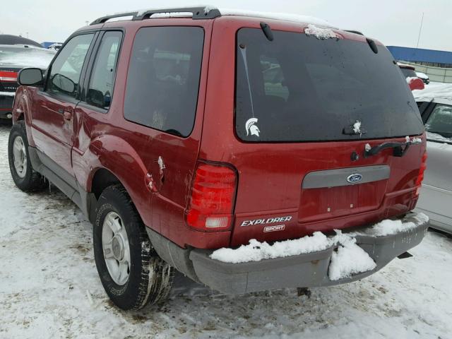 1FMYU70E21UC57274 - 2001 FORD EXPLORER S MAROON photo 3