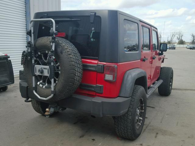 1J4GA39179L702878 - 2009 JEEP WRANGLER U RED photo 4