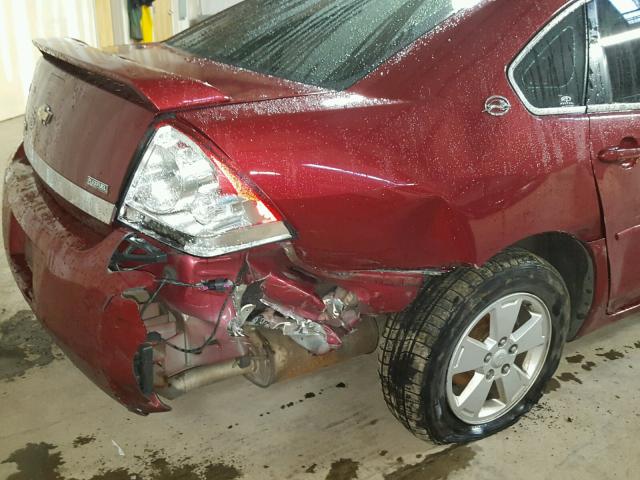 2G1WT58K279328128 - 2007 CHEVROLET IMPALA LT MAROON photo 9