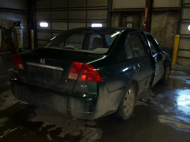 1HGES26731L041160 - 2001 HONDA CIVIC EX მწვანე ფოტო 4