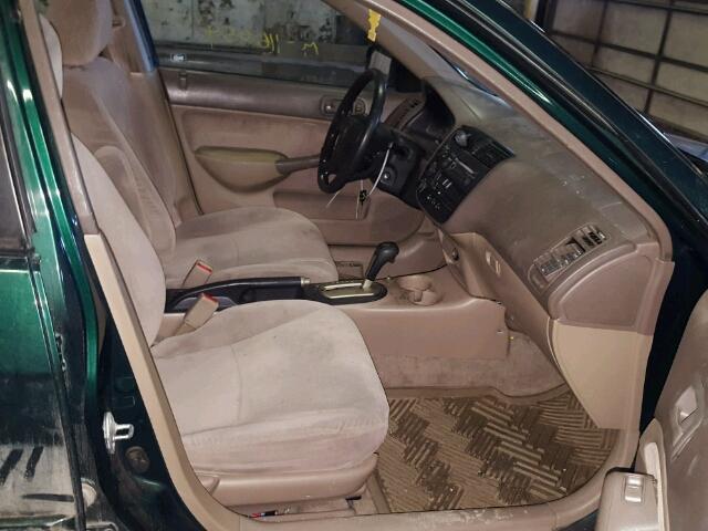 1HGES26731L041160 - 2001 HONDA CIVIC EX მწვანე ფოტო 5