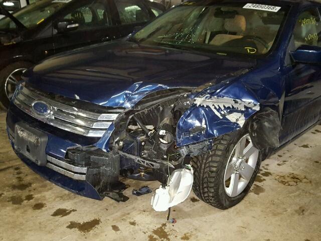 3FAHP07Z97R130023 - 2007 FORD FUSION SE BLUE photo 9