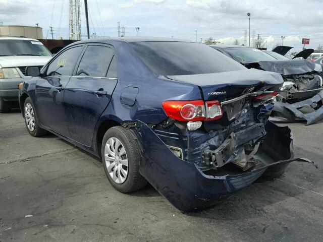 5YFBU4EE2DP185530 - 2013 TOYOTA COROLLA BA BLUE photo 3