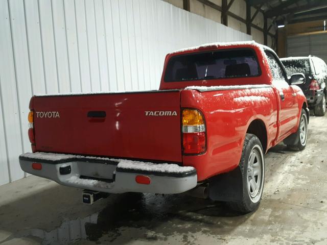 5TENL42N92Z131623 - 2002 TOYOTA TACOMA RED photo 4