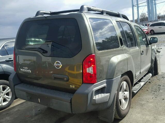 5N1AN08U95C633613 - 2005 NISSAN XTERRA OFF GREEN photo 4