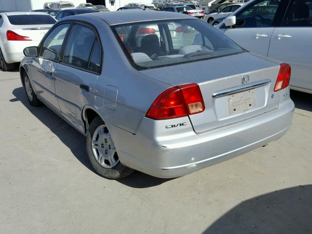 2HGES16581H617752 - 2001 HONDA CIVIC LX SILVER photo 3