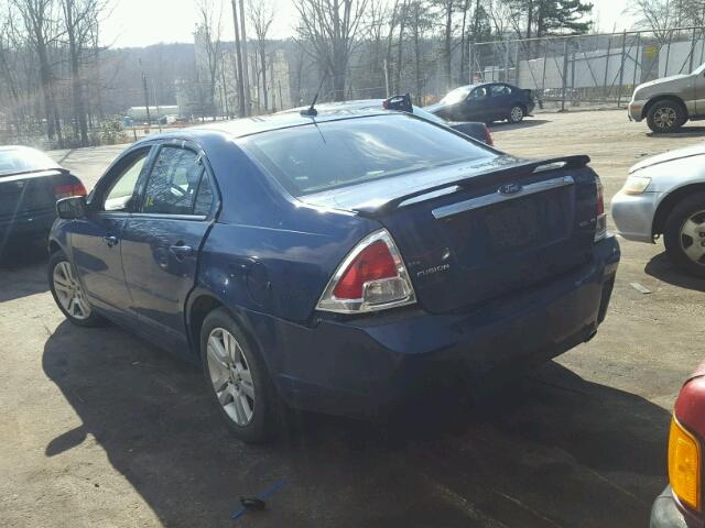 3FAHP08107R233503 - 2007 FORD FUSION SEL BLUE photo 3