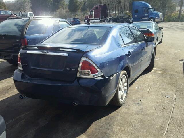 3FAHP08107R233503 - 2007 FORD FUSION SEL BLUE photo 4