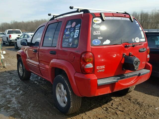 1J4GL58K12W128881 - 2002 JEEP LIBERTY LI RED photo 3