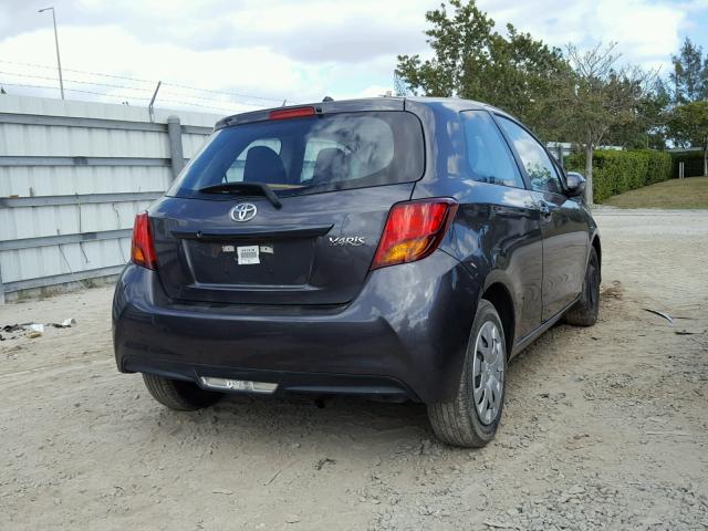 VNKJTUD31FA023515 - 2015 TOYOTA YARIS GRAY photo 4