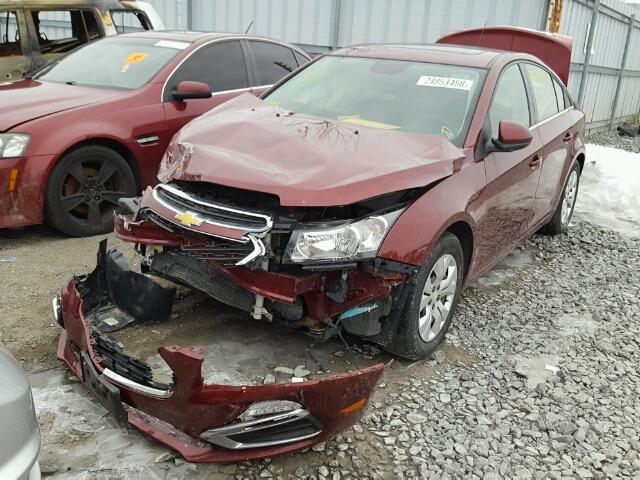 1G1PC5SB3F7249581 - 2015 CHEVROLET CRUZE LT RED photo 2