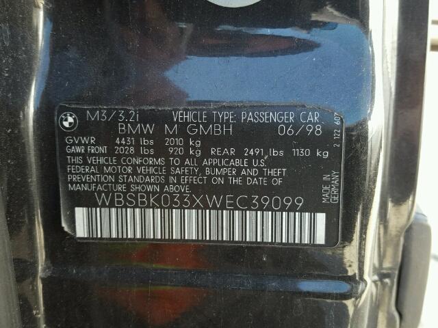 WBSBK033XWEC39099 - 1998 BMW M3 AUTOMAT Qara foto 10