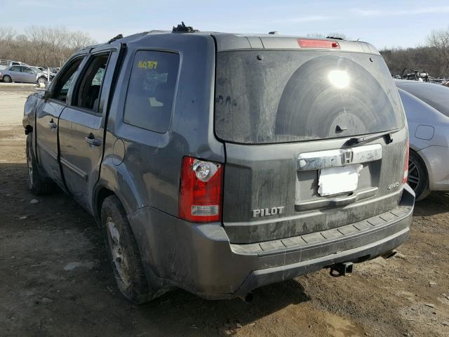 5FNYF48599B001574 - 2009 HONDA PILOT EXL GRAY photo 3