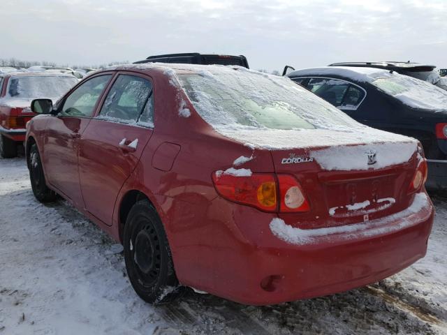 1NXBU40E39Z057892 - 2009 TOYOTA COROLLA BA RED photo 3