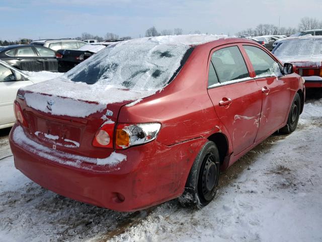 1NXBU40E39Z057892 - 2009 TOYOTA COROLLA BA RED photo 4