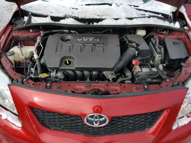 1NXBU40E39Z057892 - 2009 TOYOTA COROLLA BA RED photo 7