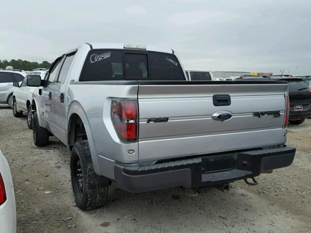 1FTFW1R69CFB69070 - 2012 FORD F150 SVT R SILVER photo 3