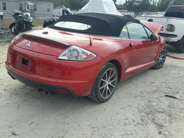 4A37L3ETXCE002160 - 2012 MITSUBISHI ECLIPSE SP BURGUNDY photo 4