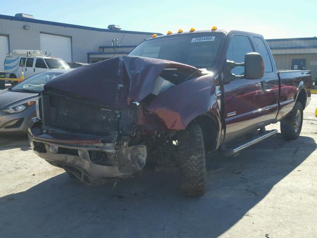 1FTSX21P87EA39492 - 2007 FORD F250 SUPER BURGUNDY photo 2