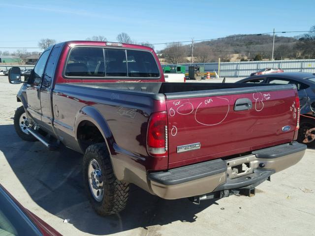 1FTSX21P87EA39492 - 2007 FORD F250 SUPER BURGUNDY photo 3