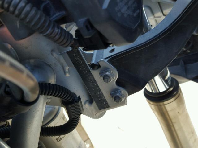 WB10A1105DZ184268 - 2013 BMW R1200 GS GRAY photo 10