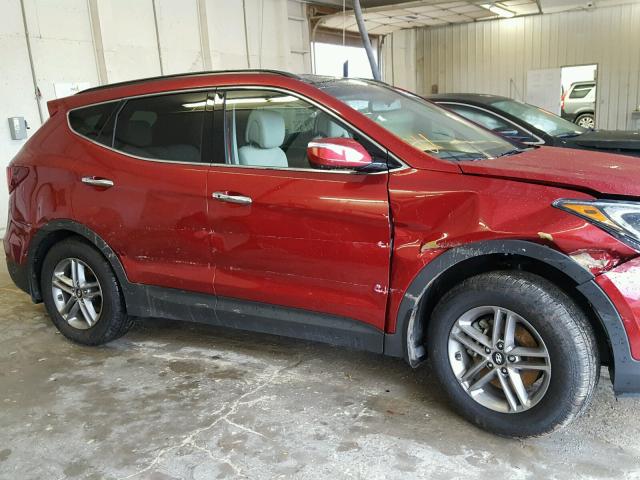 5XYZU3LB7JG506091 - 2018 HYUNDAI SANTA FE S RED photo 9