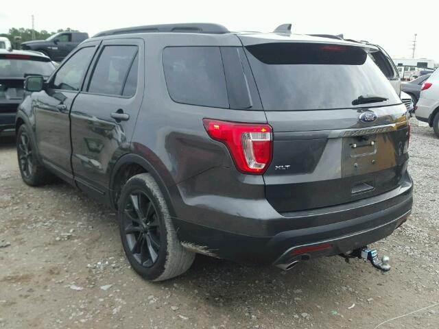 1FM5K7D83HGB90237 - 2017 FORD EXPLORER X GRAY photo 3