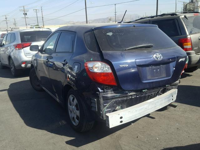 2T1KU40E89C154734 - 2009 TOYOTA COROLLA MA BLUE photo 3