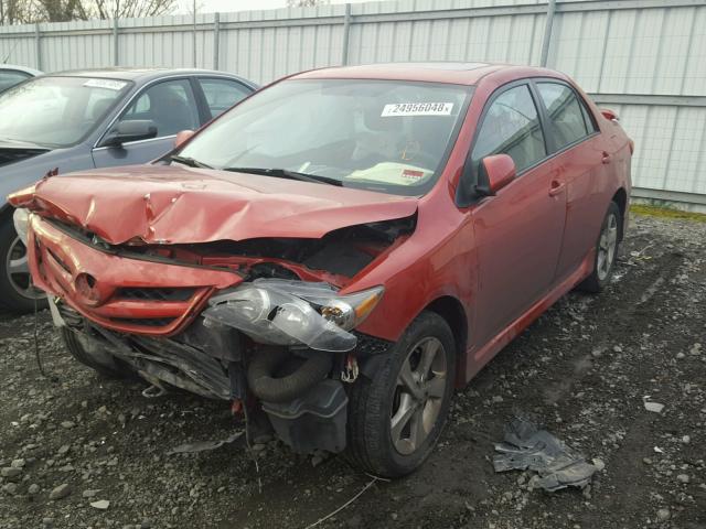 2T1BU4EE5BC747028 - 2011 TOYOTA COROLLA BA RED photo 2