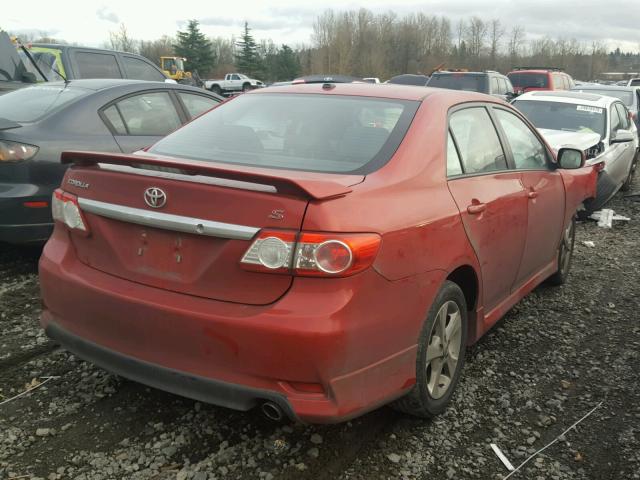 2T1BU4EE5BC747028 - 2011 TOYOTA COROLLA BA RED photo 4